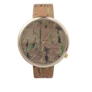Women's Cork Wristwatch | Green Accents